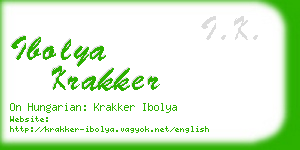 ibolya krakker business card